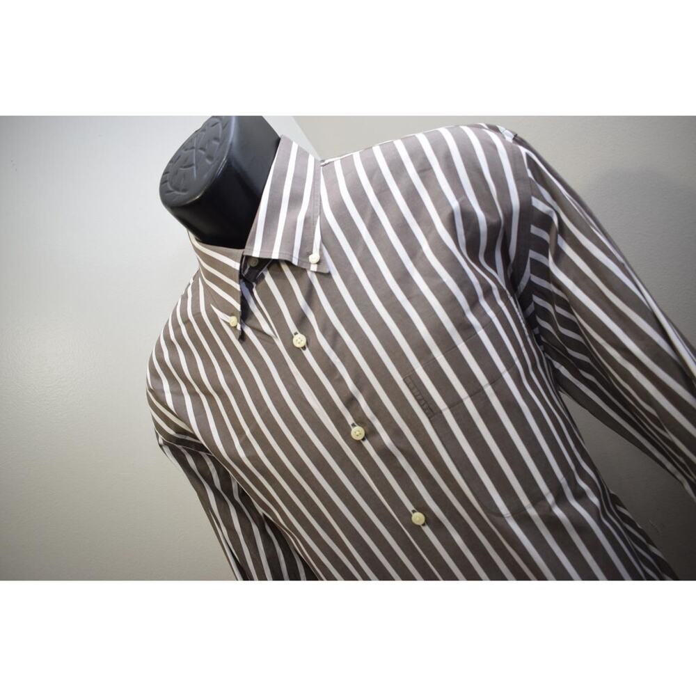 Peter Millar Dress Shirt Striped Long‎ Sleeve Performance Golf Mens Size Large
